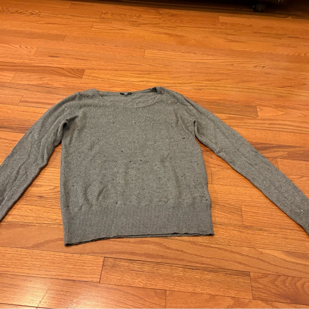 Gray Sweater with rhinestones